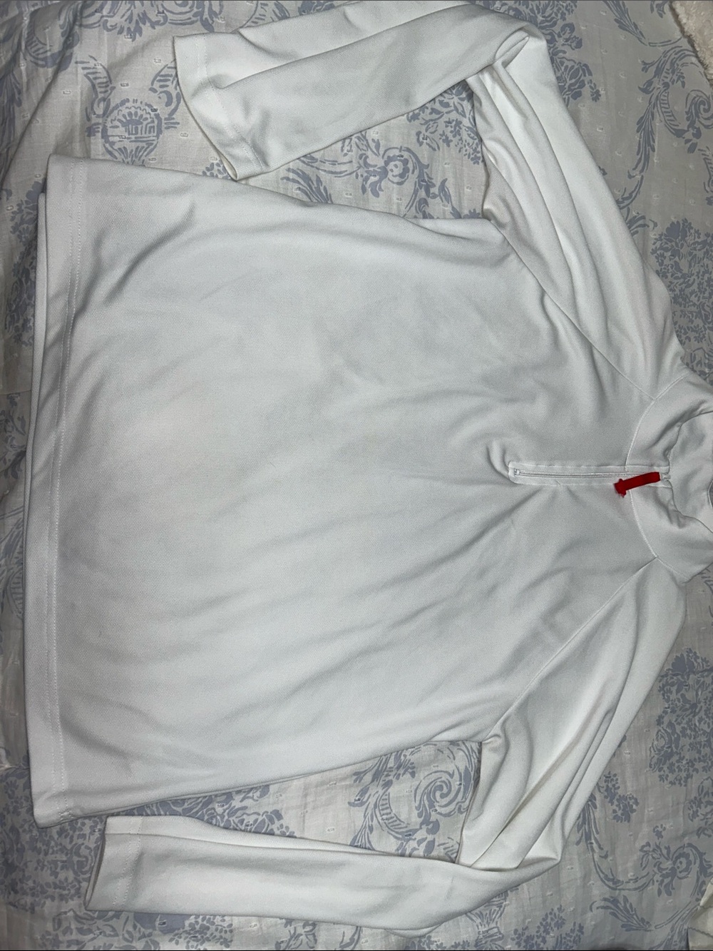 Pro Spirit Long-Sleeve White Quarter-Zip Top